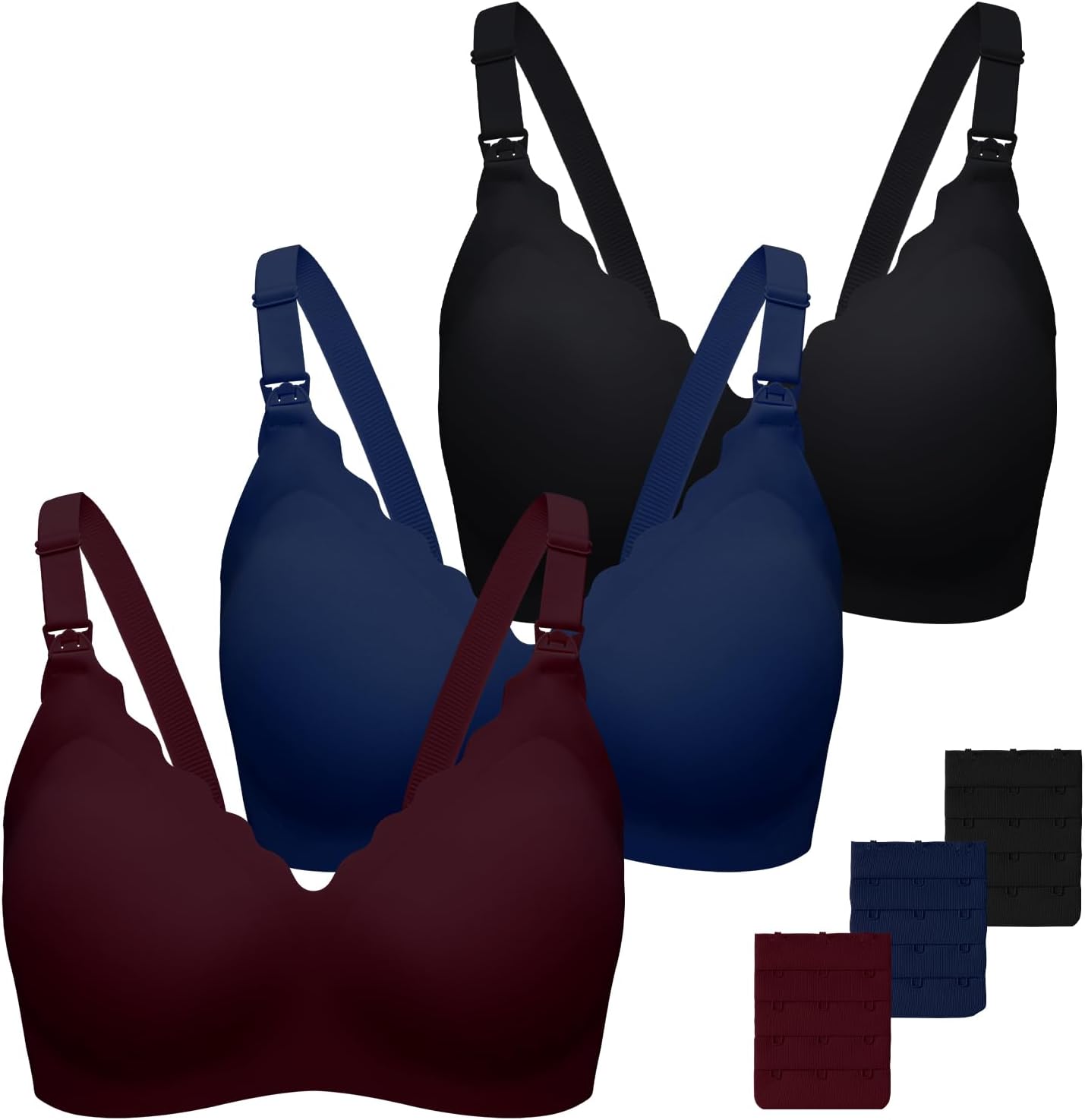 Ultimate Comfort: 3 Pack Seamless Nursing Bras for Moms!
