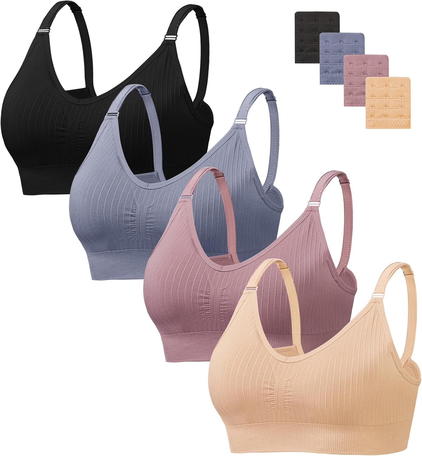 Comfort Meets Style: The Ultimate Review of 4 Pcs V-Neck Padded Cami Bras for Everyday Wear
