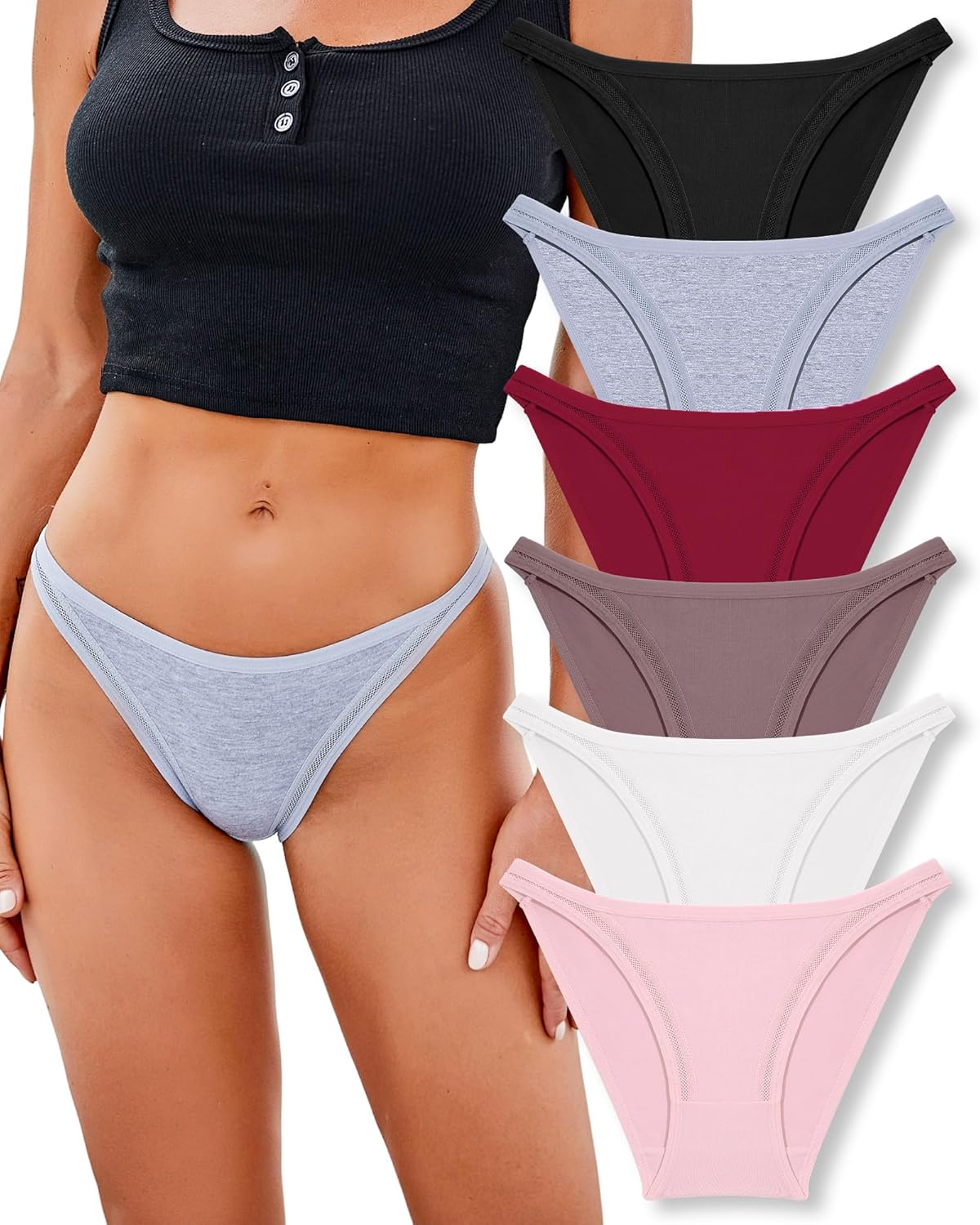 Discover Comfort: FINETOO 6 Pack Cotton String Underwear Review for Women