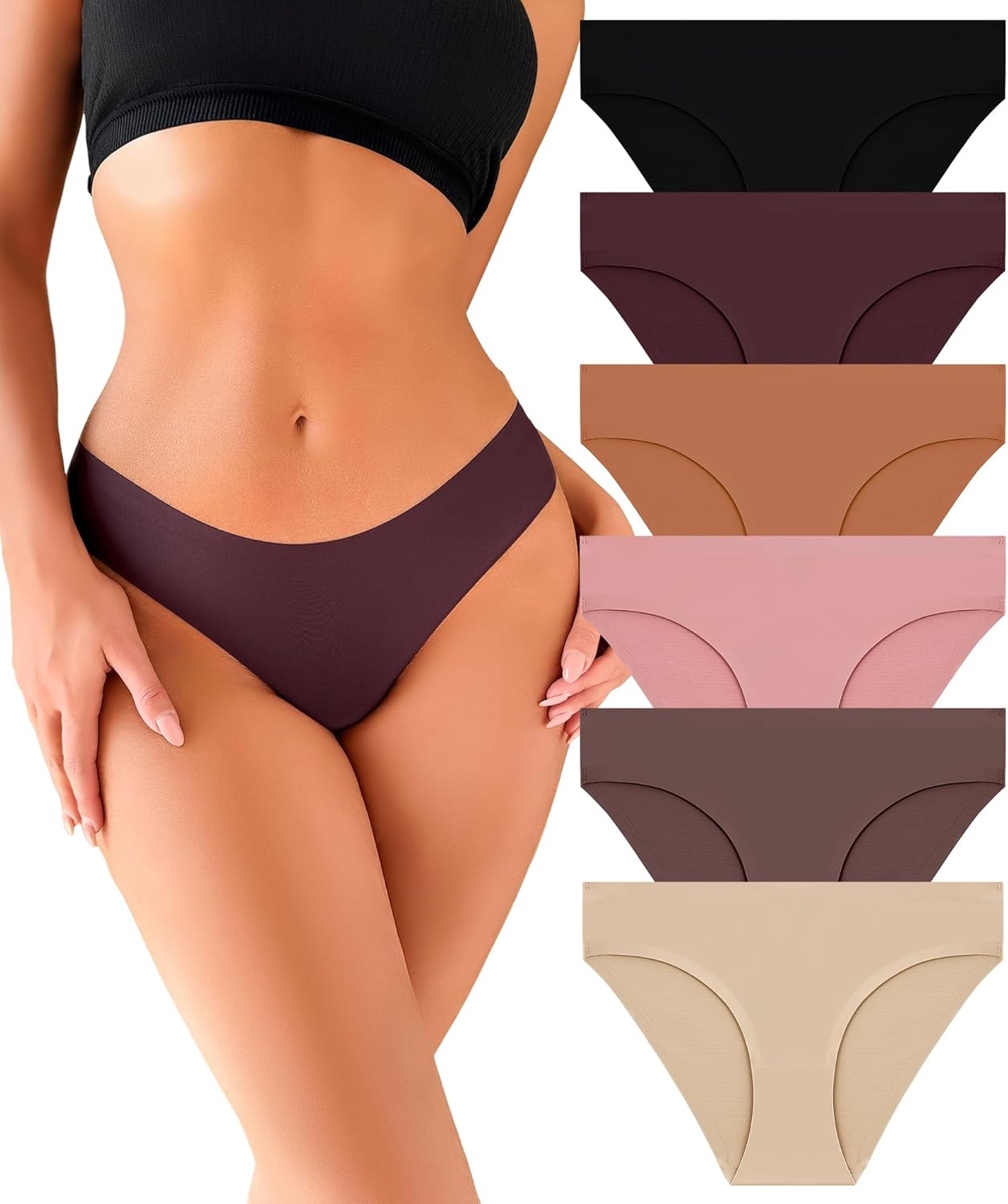 Discover Comfort: The Ultimate 6-Pack of Seamless No Show Panties for Women