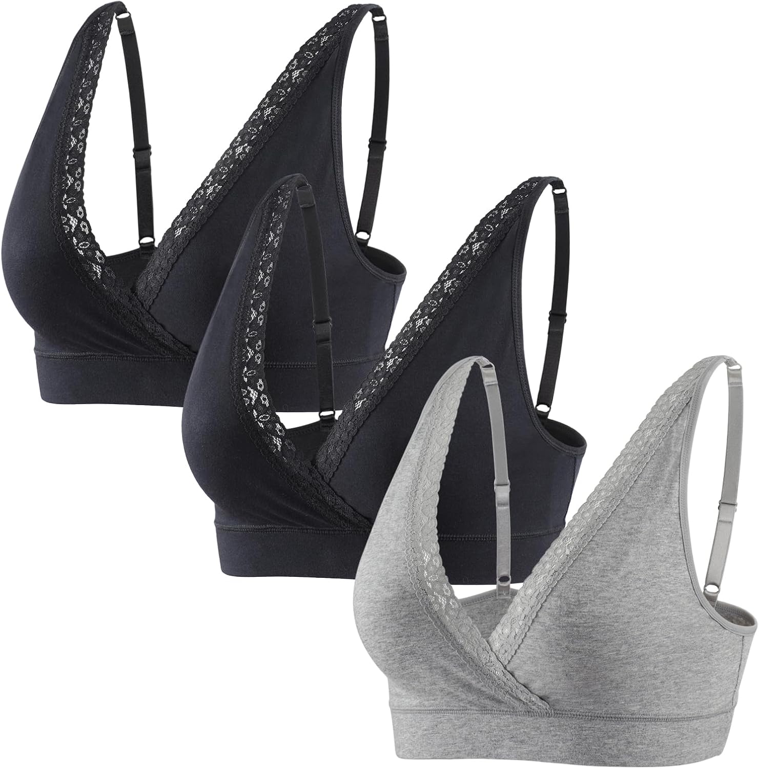 Dreamy Comfort: The Ultimate Lace Cotton Sleep Bra for Moms-to-Be!