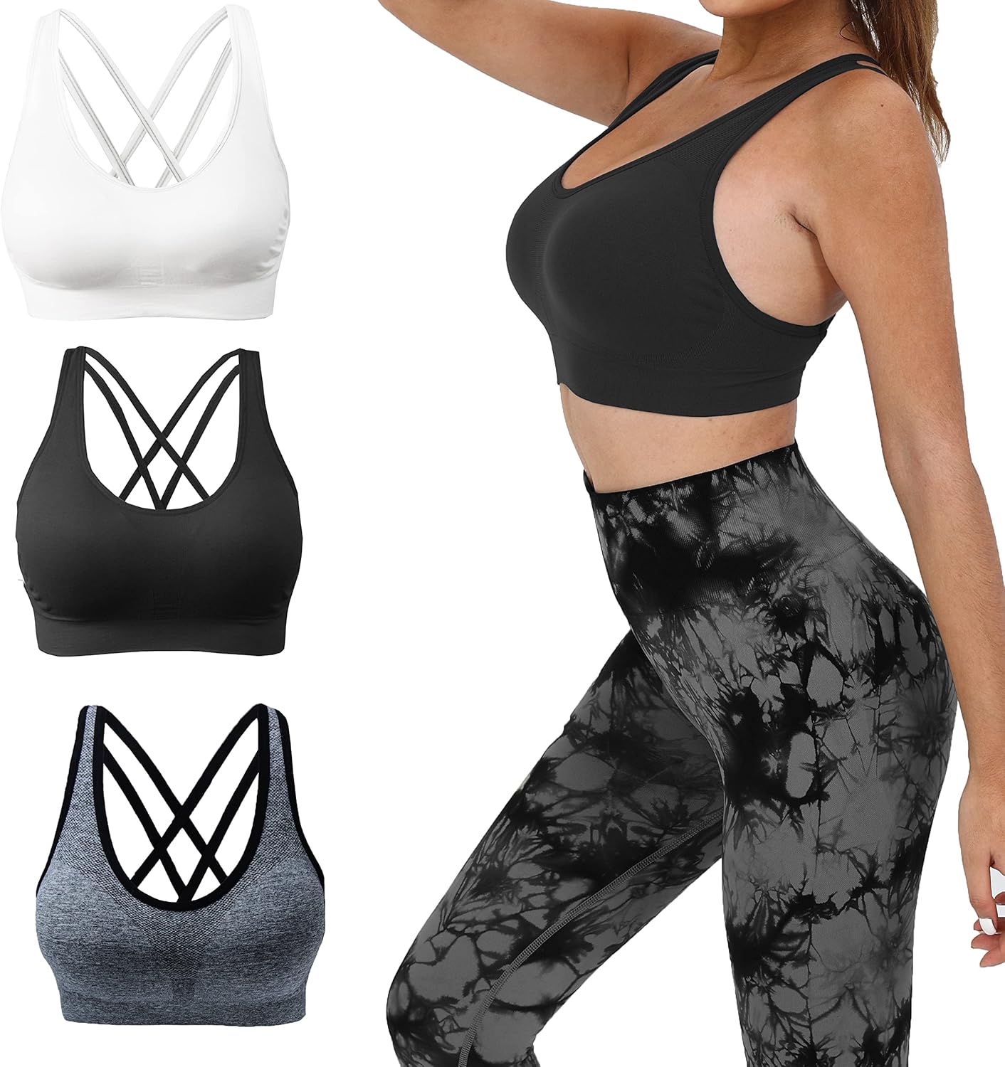 Elevate Your Workout: Review of AKAMC Women's Padded Sports Bras 3-Pack