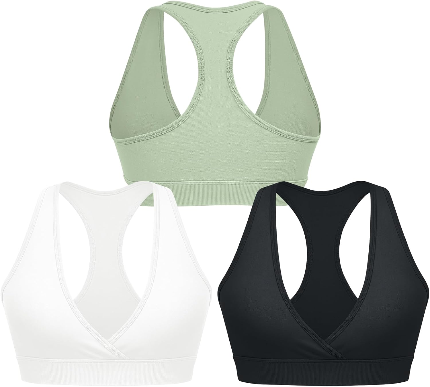 Elevate Your Workout: Review of the Deep V-Neck Racerback Sports Bra 3-Pack