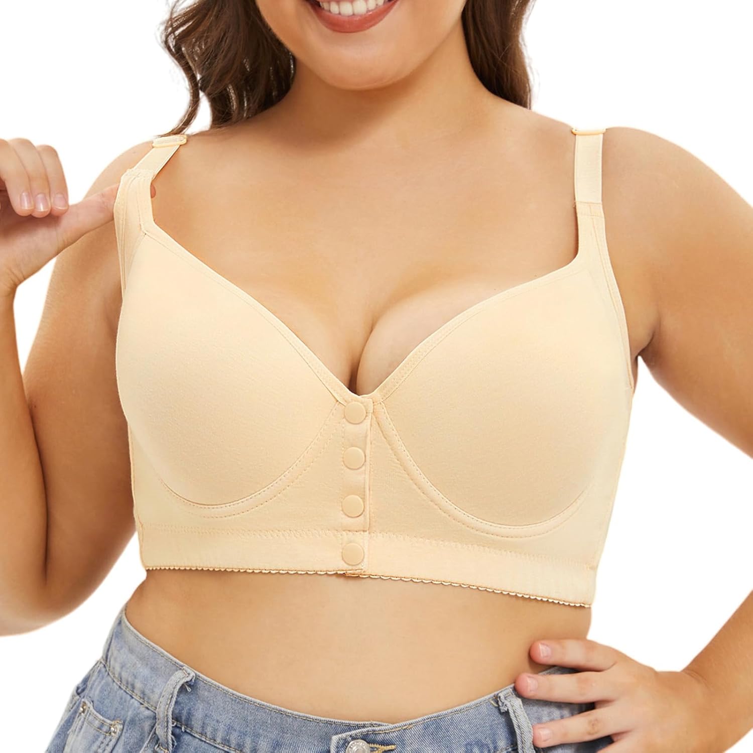 Revamp Your Wardrobe: The Ultimate Front Closure Push-Up Bra for Big Busts!