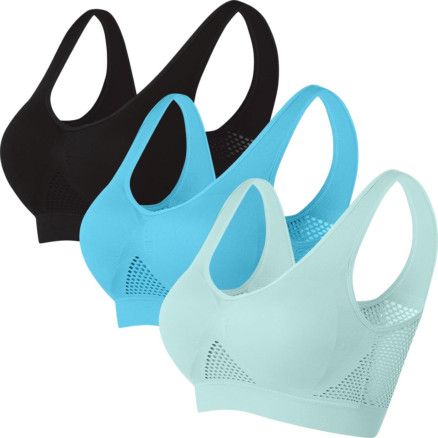 Ultimate Comfort: 3 Pack High-Support Sports Bras for Every Workout!