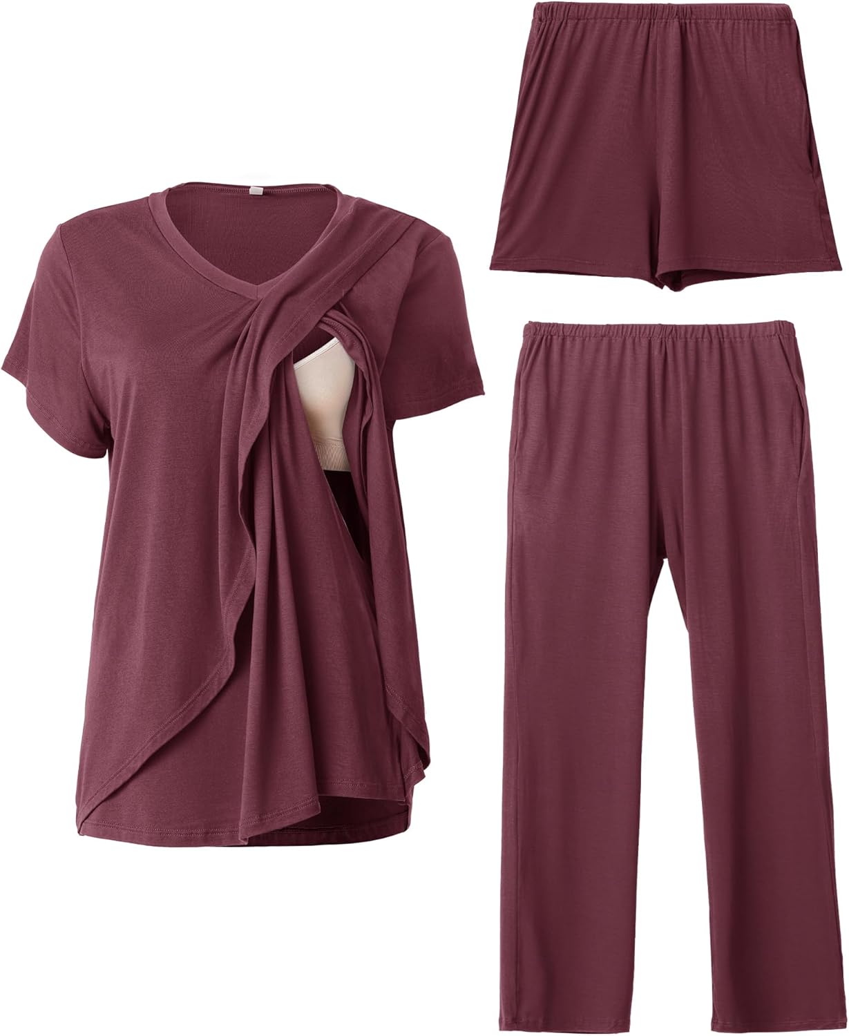 Comfort Meets Convenience: Rnxrbb V Neck Nursing Pajamas Set Review