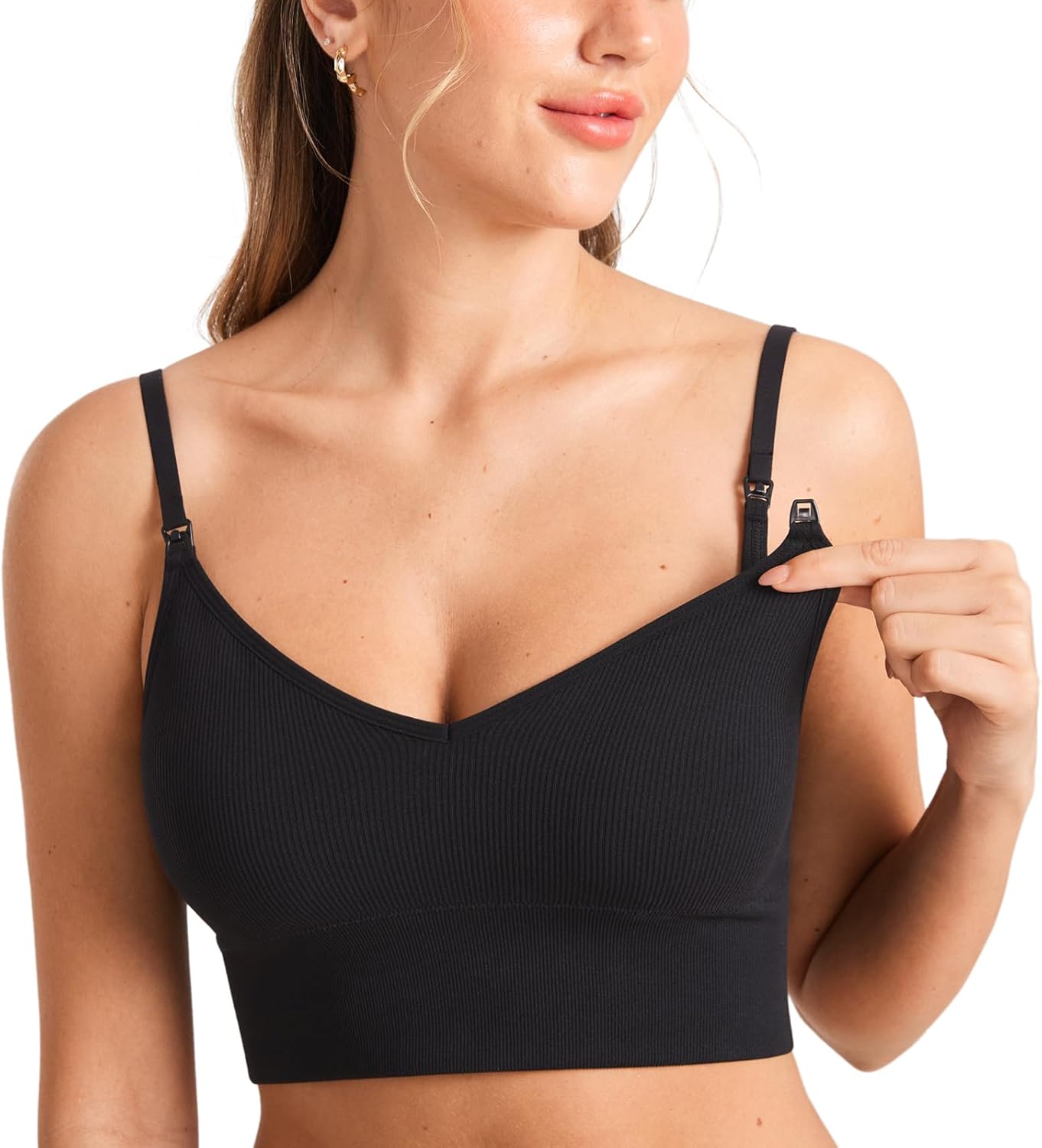 Discover Comfort: MOMANDA's Seamless Nursing Bra for Moms on the Move!