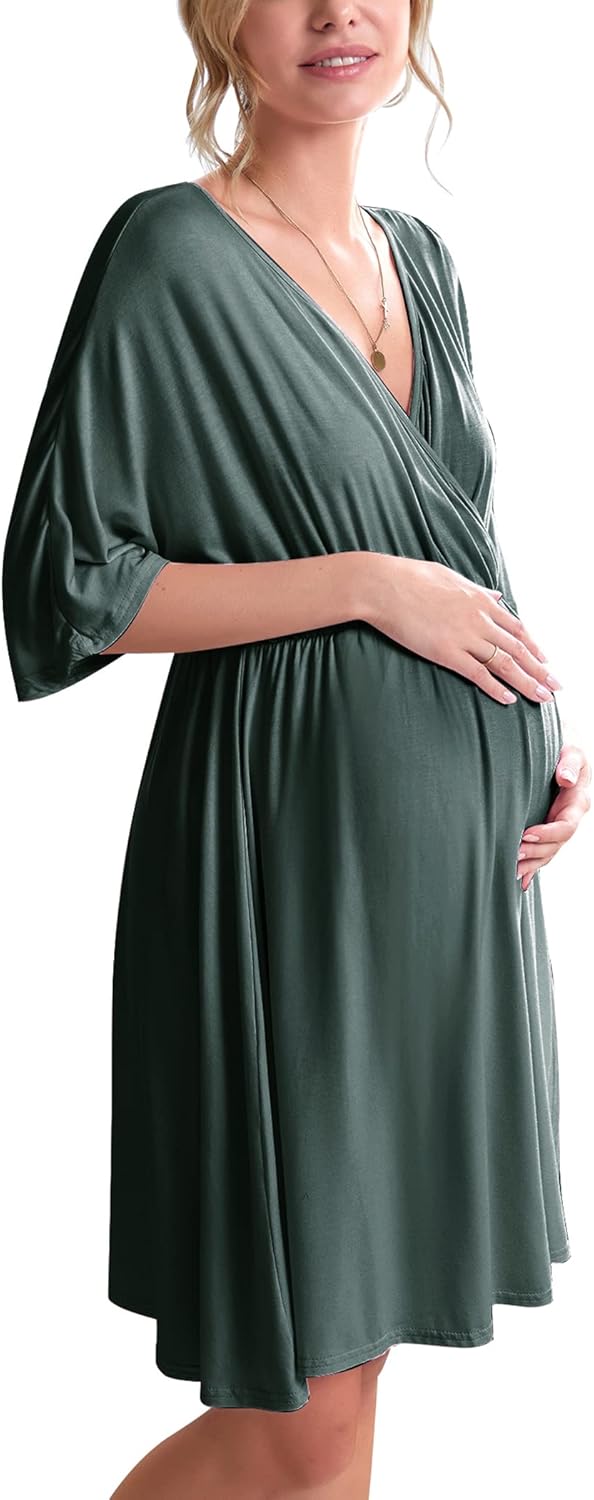Ekouaer 3 in 1 Maternity Gown: Comfort & Style for Moms-to-Be
