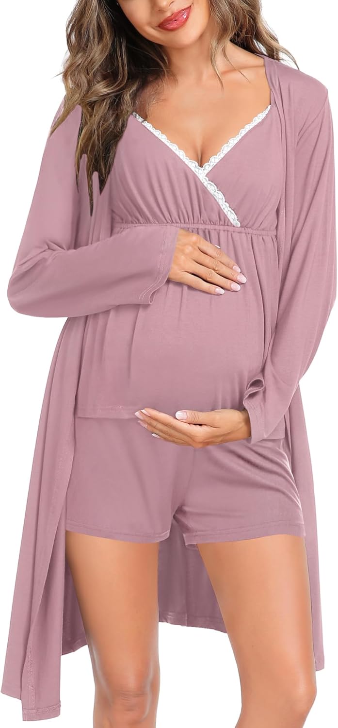 Ultimate Comfort: Review of the SWOMOG 3-Piece Maternity Robe Set for New Moms
