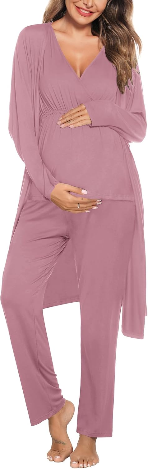Ultimate Comfort: SWOMOG 3-Piece Maternity Nursing Robe Set Review