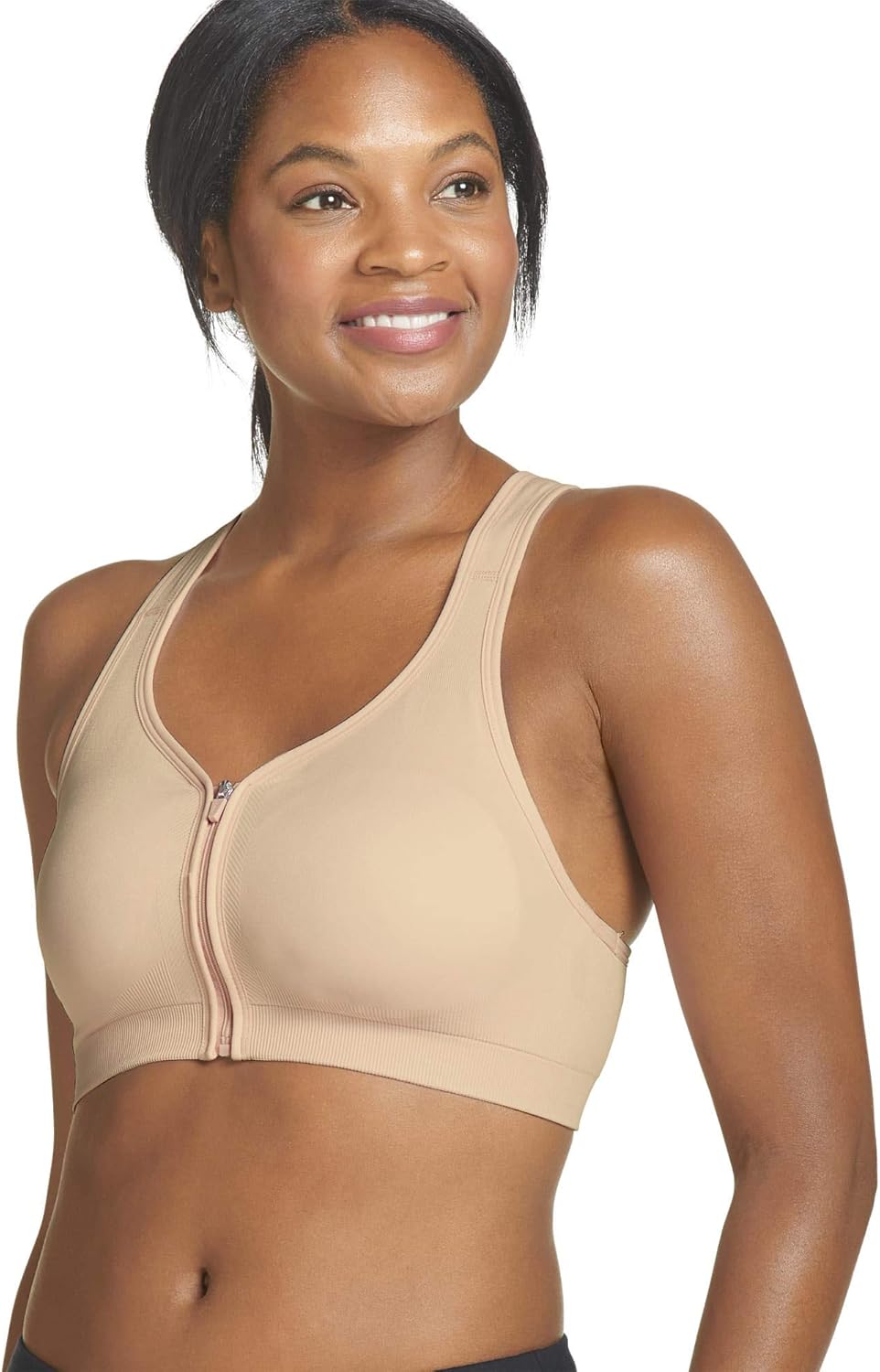 Unleash Comfort: Jockey Women's Mid Impact Zip Front Sports Bra Review