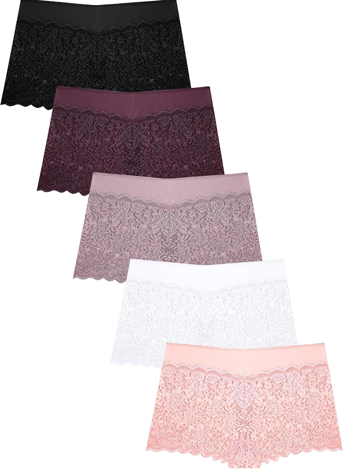 Unveil Comfort: Review of Women's Lace Boy Shorts - 5 Pack